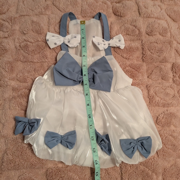2/$10 🐾 New Size XL Dog Dress - adorable White and Blue Bow Dog Dress - Cat🐾 - Picture 9 of 15